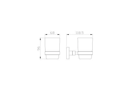Стакан для зубных щеток с держателем WONZON & WOGHAND POLO, Хром (WW-8921)
