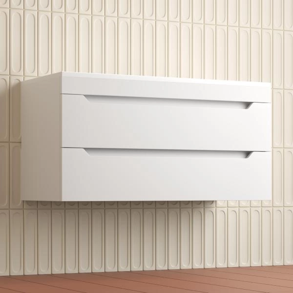 Тумба подвесная Style Line Остин под раковину Фортуна 100 2 ящ белый эмаль PLUS