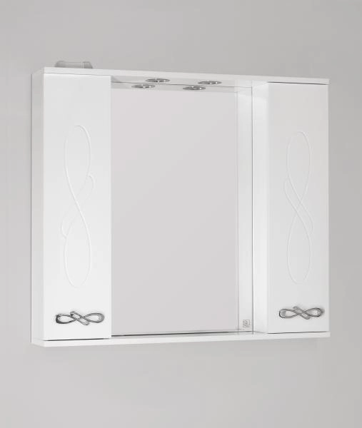 Зеркальный шкаф Style Line Elfante Венеция 90/С с подсветкой, белый