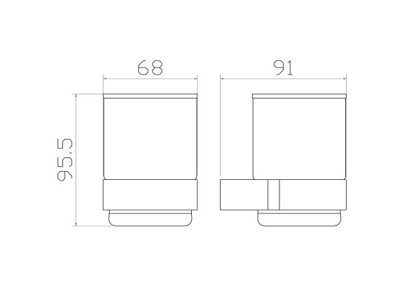 Стакан для зубных щеток с держателем WONZON & WOGHAND CARBON, Черный (WW-7721)