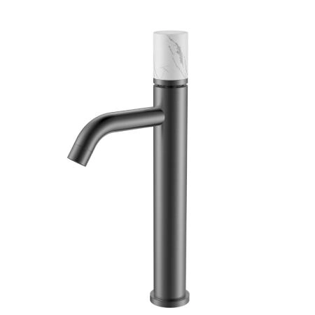 Смеситель STICK Boheme для умыв.выс.SHINE GUN METAL MRAMOR WHITE_Комплект 122-SGM-MR-W