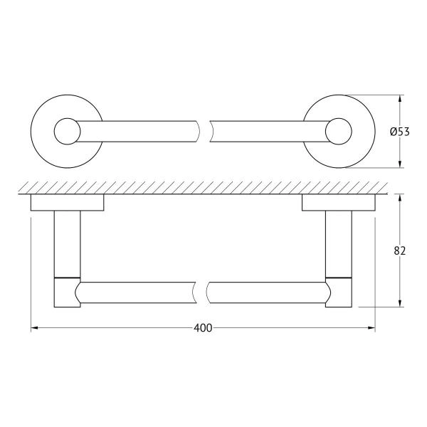 Штанга для полотенца 40 cm  ARTWELLE Harmonie HAR 026 хром