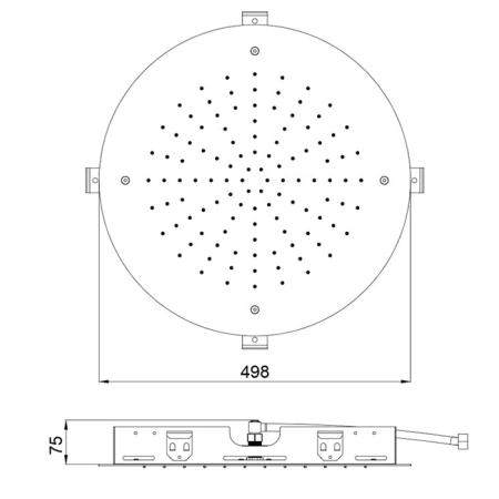 Almar Round Верхний душ круглый , 49.8см, нерж сталь, цвет: Gun Metal Brushed PVD