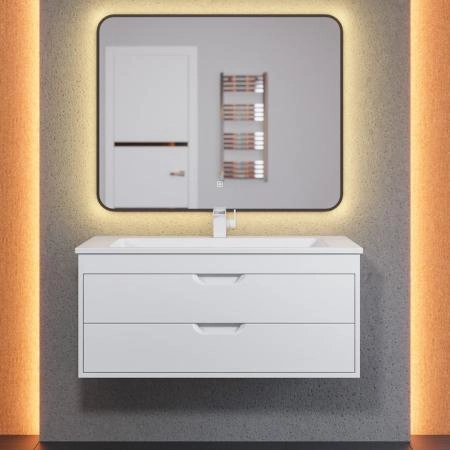 Тумба под раковину для ванной Uperwood Modul 100 см, подвесная, матовая, белая