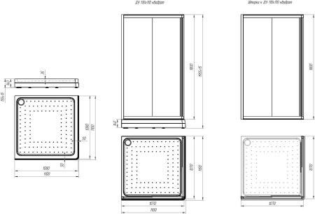 Поддон к душевому углу Дрим 110, Санрайз 110 (квадратный поддон на раме-подставке с устройством слива)