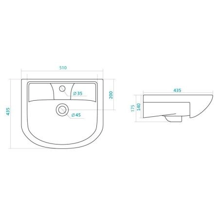 Раковина Santek Ладога 50 1WH110256