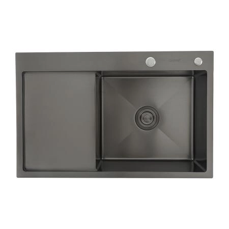Кухонная мойка GAPPO GS7850-6R с коландером, графит