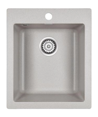 Мойка для кухни Paulmark LEER, PM104249-GR, серый, 415х490 мм