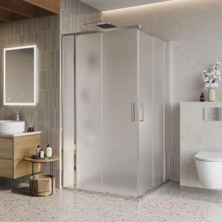 Душевой уголок BelBagno LUCE 110x110 матовое стекло 6 мм профиль хром LUCE-A-22-90+20-P-Cr