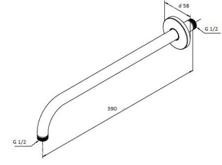 Настенный держатель для верхнего душа Jacob Delafon EO E10039-CP