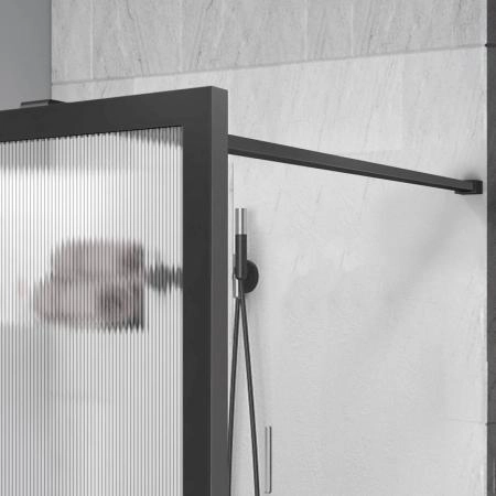 Душевая перегородка Vincea Walk-In VSW-1HP100FLGM, 1000*2000, вороненая сталь, стекло рифленое