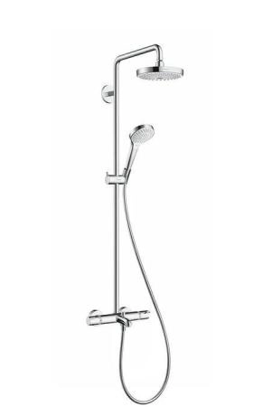 Душевая система Hansgrohe Croma Select S Showerpipe 180 2 jet 27351400, термостат для ванны, хром