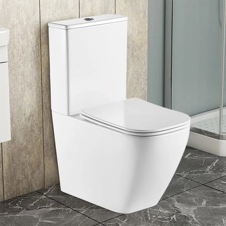 Унитаз напольный Azario LEVANTO 620x380x830 безободковый  и сиденье микролифт (AZ-1228A)