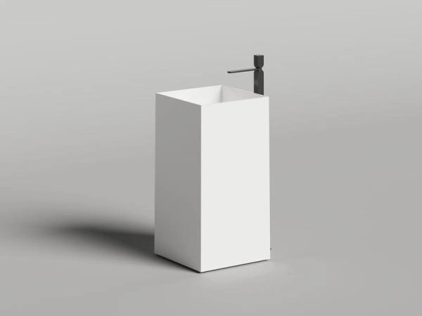 Раковина Salini ARMONIA SQUARE 01 S-Stone матовая 45x45 130521TM напольная без отв.смесителя