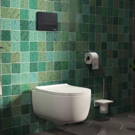 Инсталляция BERGES NOVUM 40255 для скрытого монтажа унитаза кнопка F5 Soft Touch, черная