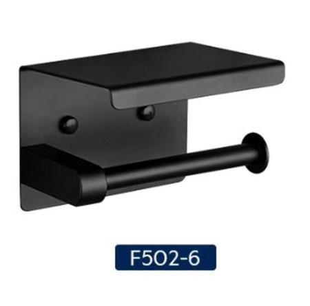 Полка+бумагодержатель Frap F502-6 цвет-черный