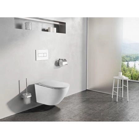 Унитазы Azario Унитаз подвесной безободковый Azario Grado AZ-0046-UQ3 с тонкой крышкой микролифт (Система смыва торнадо)