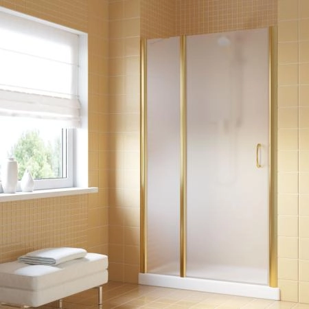Душевая дверь Vegas-glass EP-F-1 LUX 105 09 10 L, профиль золото глянцевое, стекло сатин