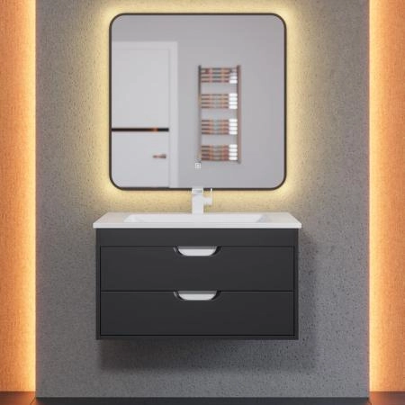 Тумба под раковину для ванной Uperwood Modul 80 см, подвесная, матовая, черная