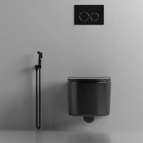 Унитаз Cerutti SPA TANARO Aria MB подвесной безободковый черный матовый CT9238 (490х365х355)