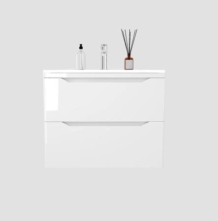 Тумба подвесная Style Line Марелла 70 (2 ящ.) Люкс антискрейтч белый глянец, PLUS