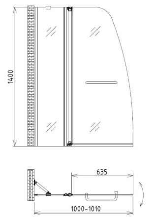 Шторка на ванну Gemy New Rockcoco S03201 100 см