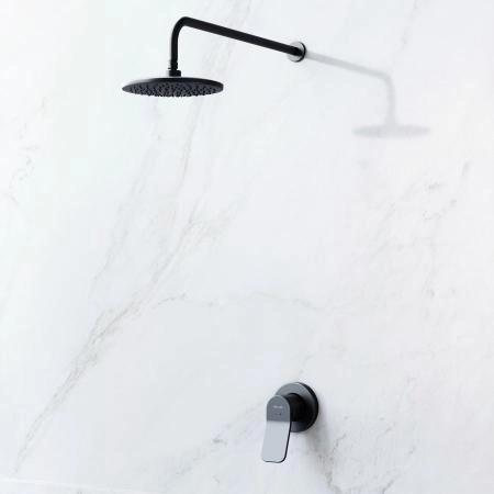 Набор: Смеситель для душа, верхний душ с держателем AM.PM X-Joy FB85A2R002 чёрный