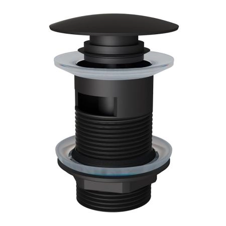 Донный клапан KNOTLOR BM9011BL, с переливом черный