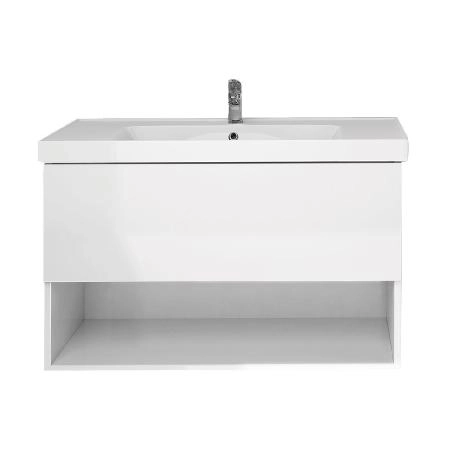 Тумба под раковину Dreja PERFECTO 70 см, подвесная, 1 ящик, push-to-open, белый глянец 99.0807