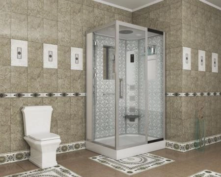 Душевая кабина Niagara Luxe NG-7711WR (900x1200х2150) низкий поддон стенки БЕЛЫЕ
