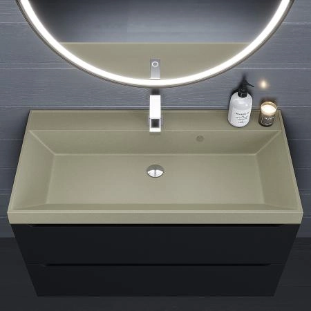 Раковина кварцевая Uperwood Classic Quartz 90 см, бежевая матовая, десерт