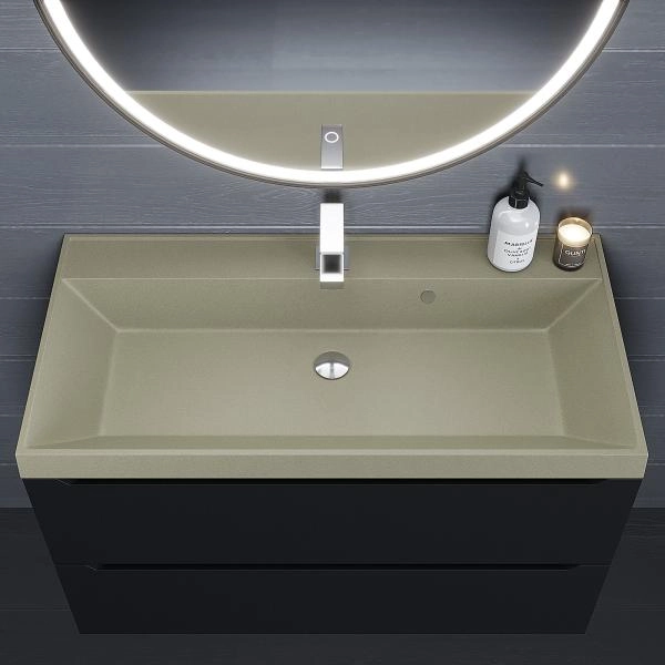 Раковина кварцевая Uperwood Classic Quartz 90 см, бежевая матовая, десерт