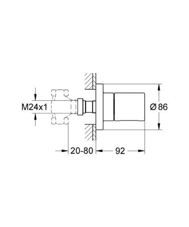 Смеситель Grohe Grohtherm 3000 Cosmopolitan 19470000 Накладная панель скрытой вентильной головки