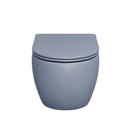 Унитаз Grossman GR-4455BSMS-21 Color (485*365*360) ГОЛУБОЙ МАТОВЫЙ подвесной Безободковый с тонкой крышкой