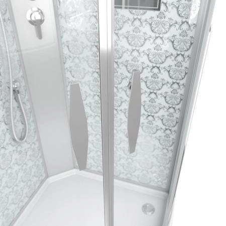 Душевая кабина Niagara Luxe NG-7715WBK (900x900х2100) низкий поддон стенки БЕЛЫЕ БЕЗ КРЫШИ