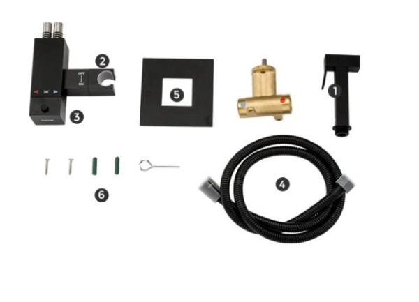 Гигиенический  душ Gappo G7207-60 встраиваемый термостат, чёрный