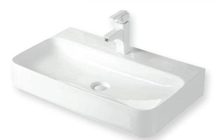 Раковина SantiLine SL-1080 80,5x42,5 на столешницу керамическая Белый