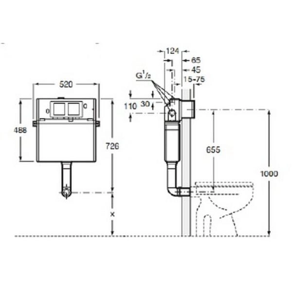 Комплект Roca Gap 893109000 унитаз приставной со скрытым бачком и клавишей смыва, сиденье микролифт