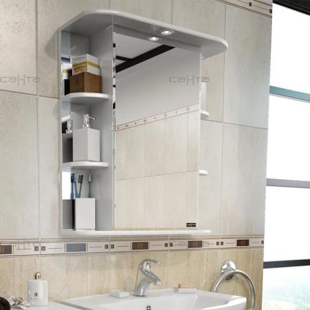 Зеркальный шкаф СаНта Герда 60 101042 с подсветкой, цвет белый