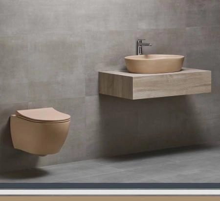 Унитаз beWash Bogen 88303673 подвесной безободковый с бидеткой бежевый сиденье микролифт