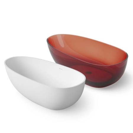 Dea Design Modern Ванна 150x76x54см., отдельностоящая, Glasstech, прозрачная смола, цвет: Sunset R1