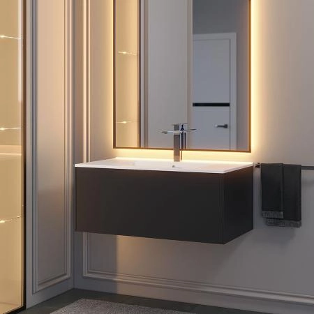 Тумба под раковину для ванной Uperwood Parma Premium подвесная 85 см, черная