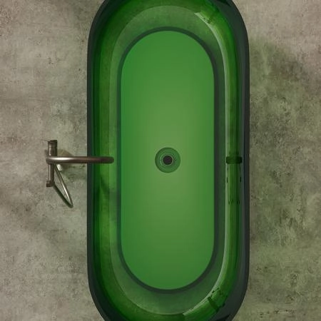 Dea Design Shadow Ванна 170х72х56см., отдельностоящая, Glasstech, прозрачная смола, цвет: Emerald R3