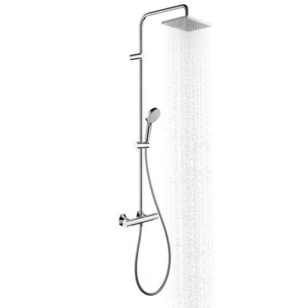 Душевая система Hansgrohe 26286000 Vernis Shape для душа, термостат 230х170/100 мм, 1/2 режима хром