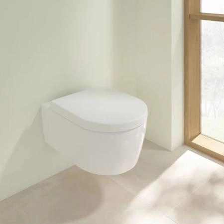 Villeroy&Boch Avento Комплект унитаз-подвесной 37x53см, сиденье QuickRelease, SoftClose, цвет: альпийский белый