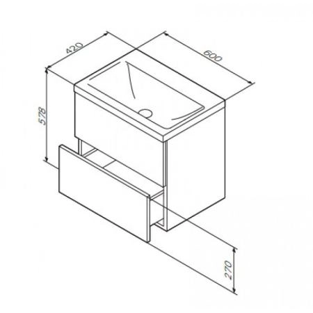 Раковина Am.Pm Gem M90WCC0602WG 60 см