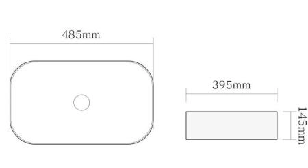 Раковина SantiLine SL-1105MB 48,5x39,5 на столешницу керамическая Матовый черный