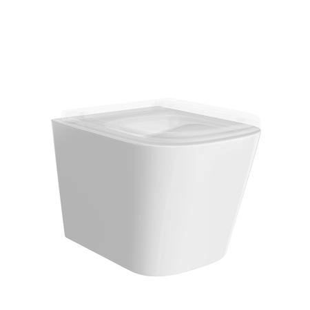 Унитаз Kerama Marazzi CUBO КУБО CU.wc.02 подвесной безободковый с крепежом и сиденьем, белый глянцевый