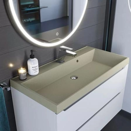 Раковина кварцевая Uperwood Classic Quartz 100 см, бежевая матовая, десерт