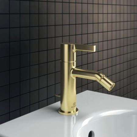 Ideal Standard Joy Смеситель для биде, на 1 отв., с донным клапаном, цвет: PVD Brushed Gold (Шлифованное Золото)